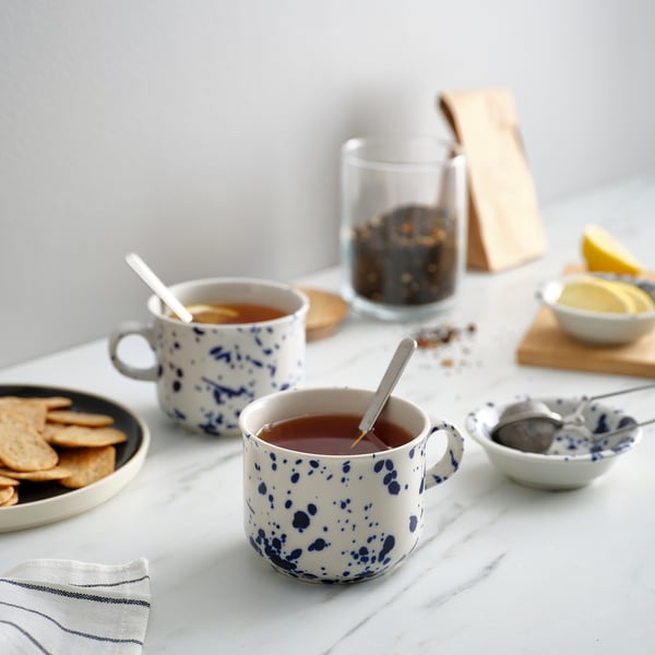 SILVERSIDA mug, patterned/blue, 40 cl