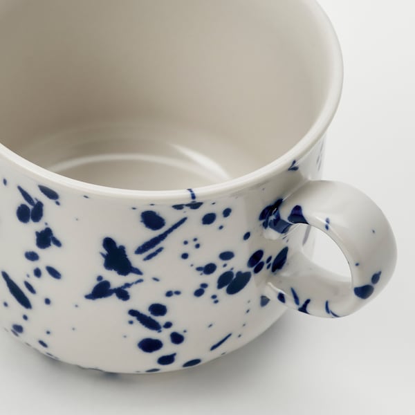 SILVERSIDA mug, patterned/blue, 40 cl