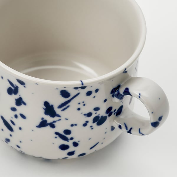 SILVERSIDA mug, patterned/blue, 40 cl