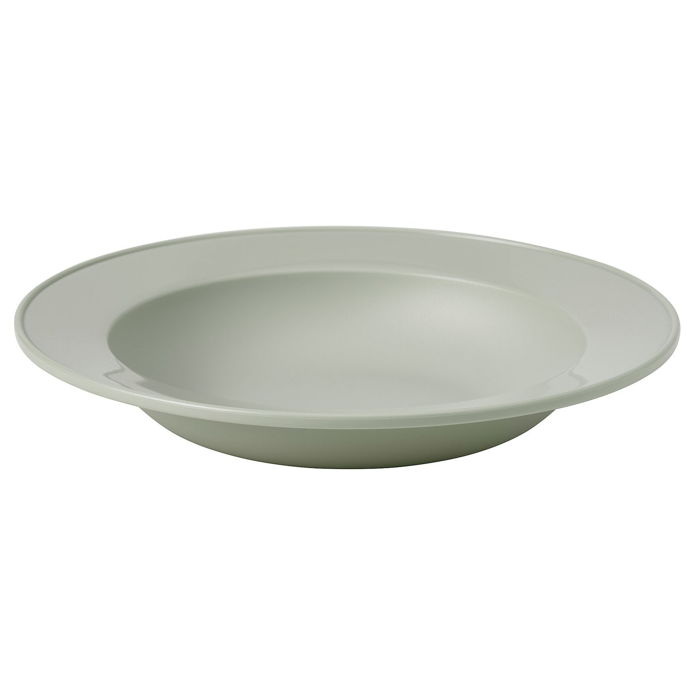 SIMKRABBA deep plate, plastic/green-grey, 22 cm