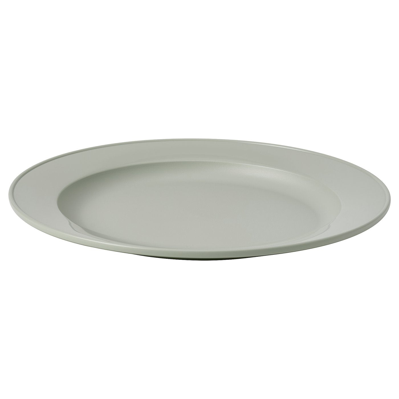 SIMKRABBA plate, plastic/green-grey, 27 cm