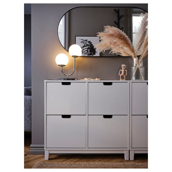 SIMRISHAMN table lamp, chrome-plated/opal white glass, 42 cm