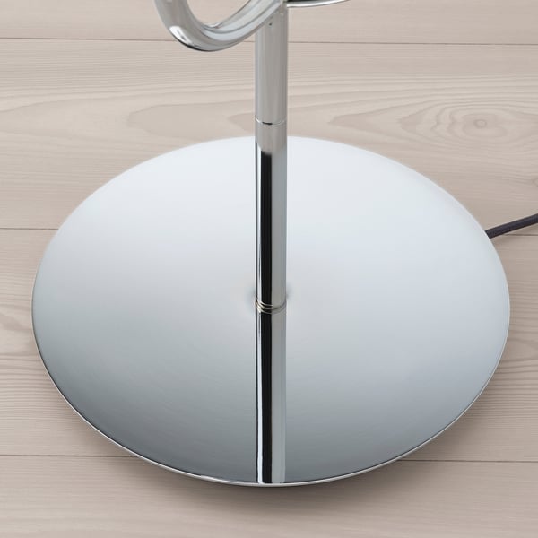 SIMRISHAMN Floor lamp - chrome/white opaline glass