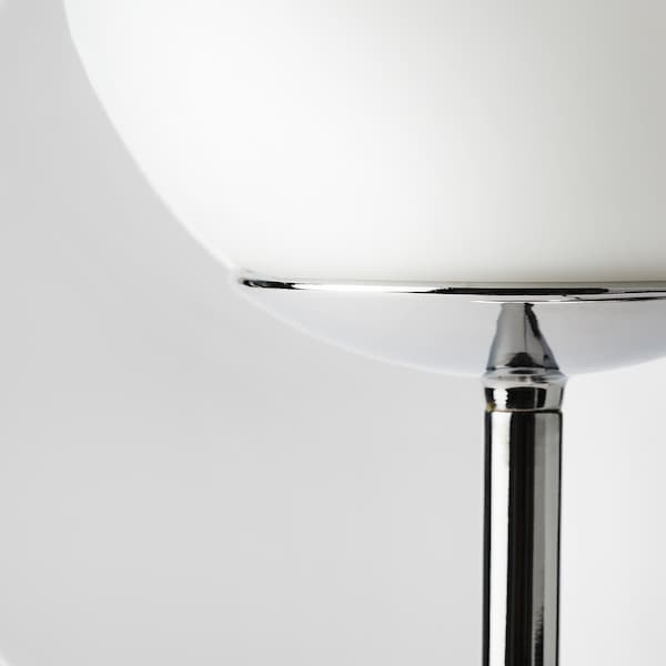 Ikea SIMRISHAMN Floor lamp - chrome/white opaline glass