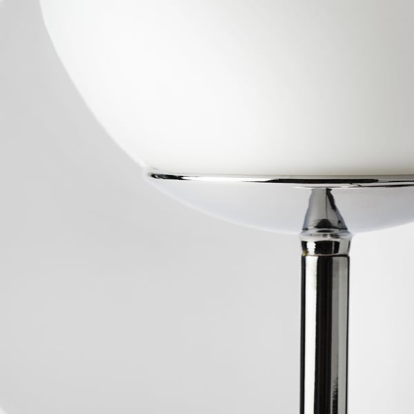 SIMRISHAMN floor lamp, chrome-plated/opal white glass, 30 cm
