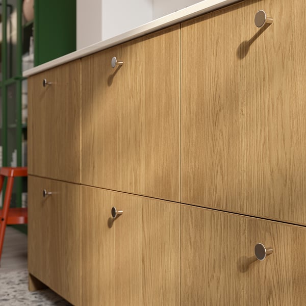 SINARP dishwasher front, oak veneer, 45x80 cm
