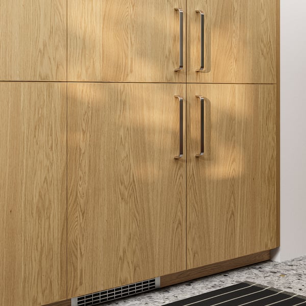 SINARP 2-p door f corner base cabinet set, oak veneer, 25x80 cm