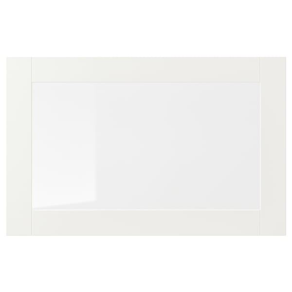 SINDVIK glass door, white/clear glass, 60x38 cm