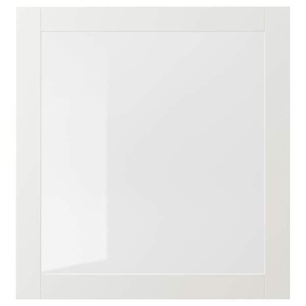 SINDVIK glass door, white/clear glass, 60x64 cm