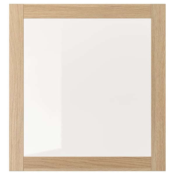 SINDVIK - SINDVIK Glass door, white stained oak effect/clear glass, 60x64 cm