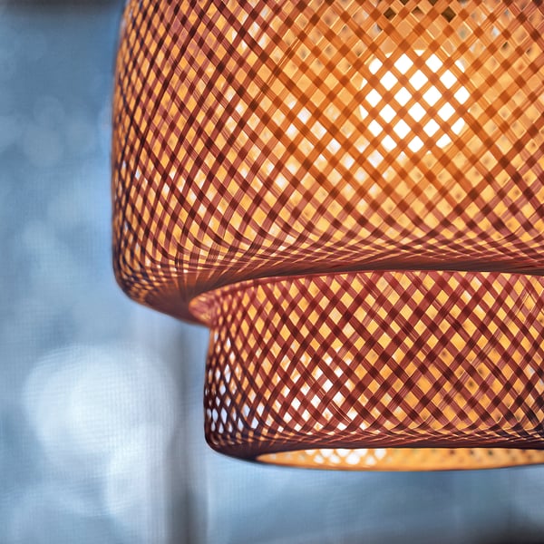 SINNERLIG pendant lamp, bamboo/handmade, 27 cm