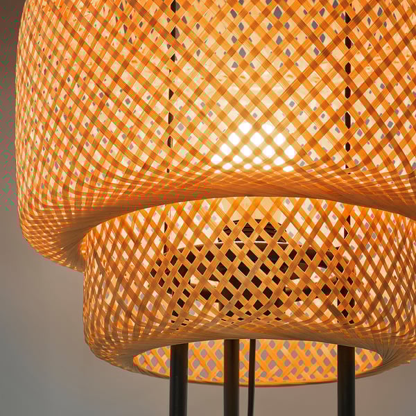SINNERLIG - Floor lamp, bamboo/handmade ,
