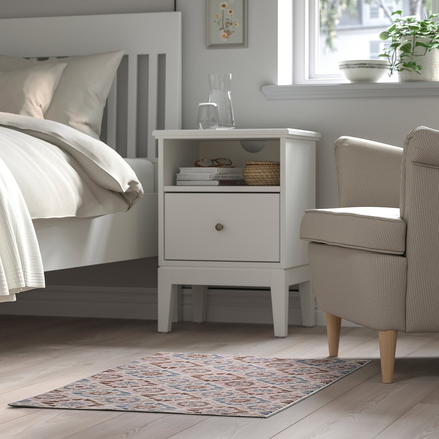 SJÖINGENJÖR rug, low pile, beige/brown, 60x90 cm