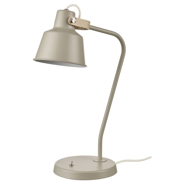 SJÖMAKT desk lamp, beige/ash