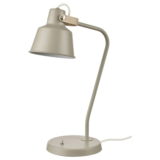 SJÖMAKT desk lamp, beige/ash