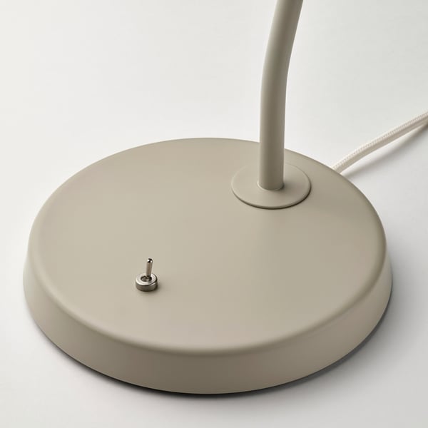SJÖMAKT desk lamp, beige/ash