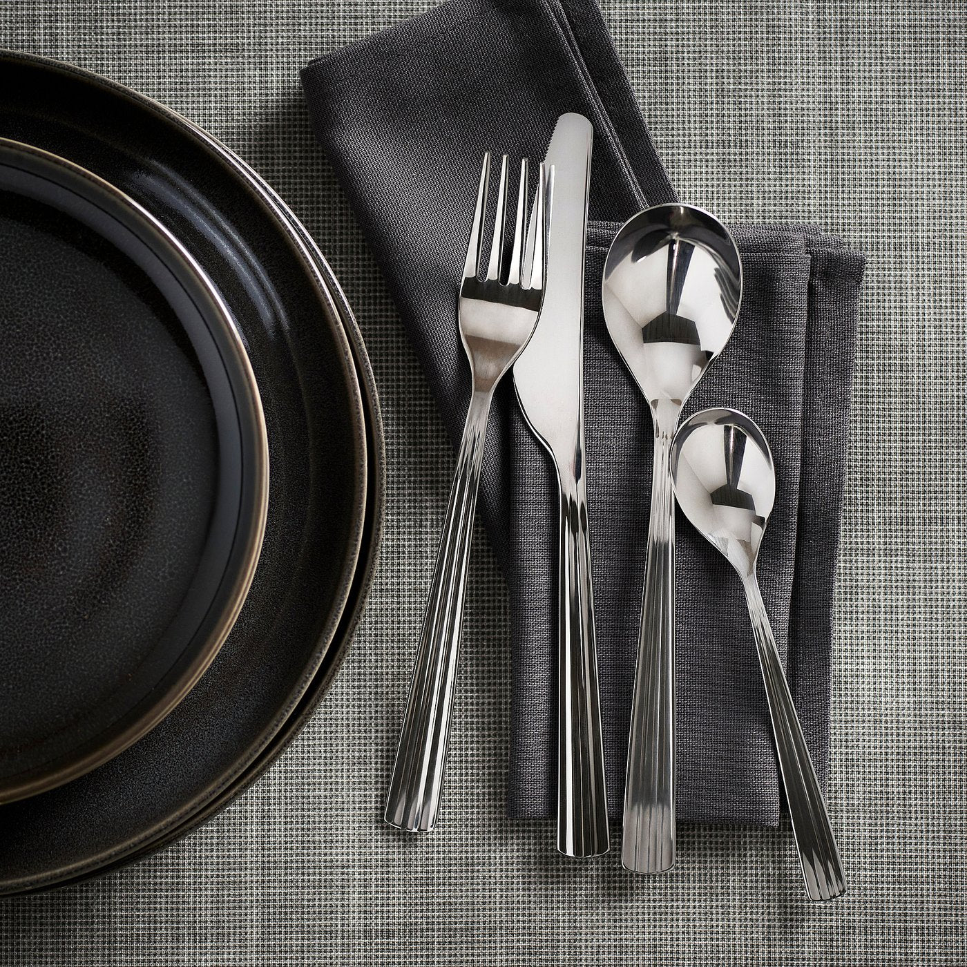 SJUGÄLSHAJ 24-piece cutlery set, stainless steel