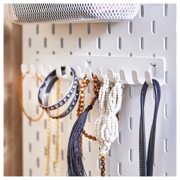 SKÅDIS hook rack, white, 28x3x2 cm