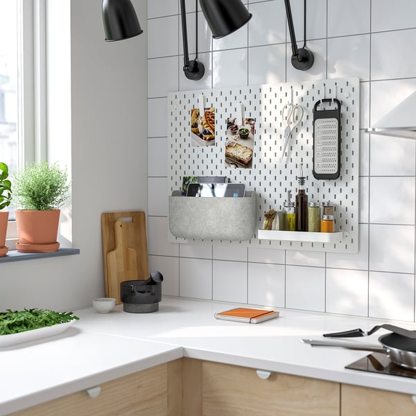 SKÅDIS storage basket, grey, 34.5x11.6 cm