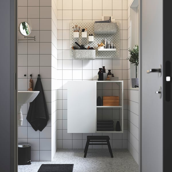 SKÅDIS storage basket, grey, 34.5x11.6 cm