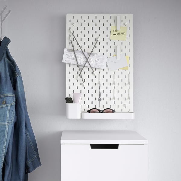 SKÅDIS pegboard combination, white, 36x56 cm