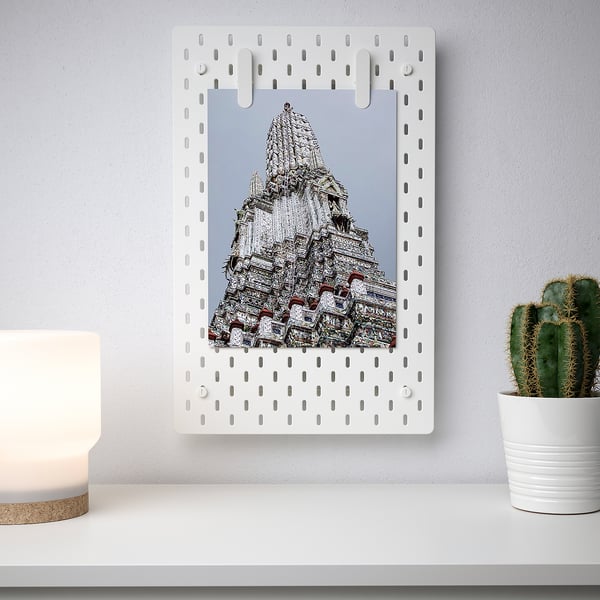 SKÅDIS pegboard combination, white, 36x56 cm