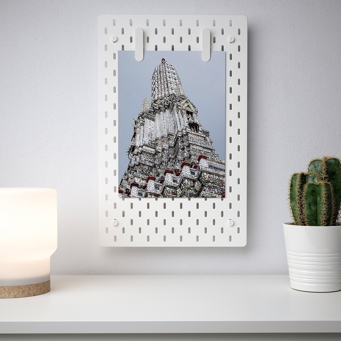 SKÅDIS pegboard combination, white, 36x56 cm