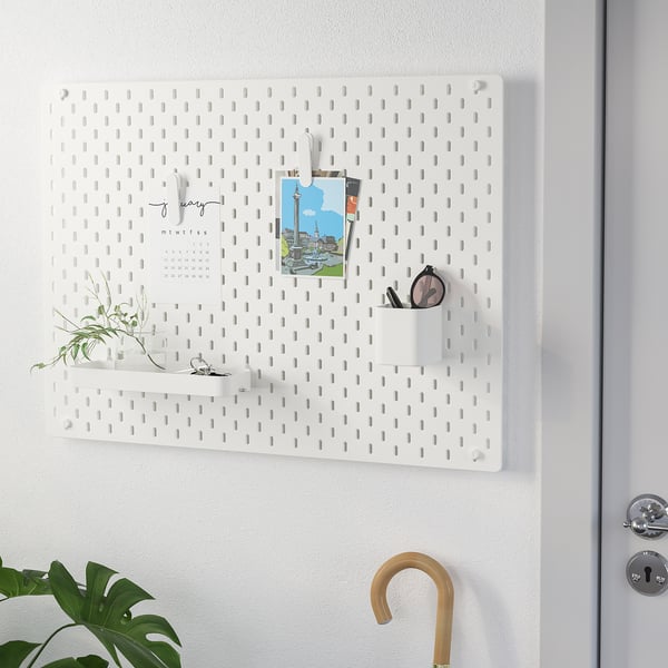 SKÅDIS pegboard combination, white, 76x56 cm