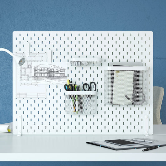 SKÅDIS pegboard combination, white, 76x56 cm