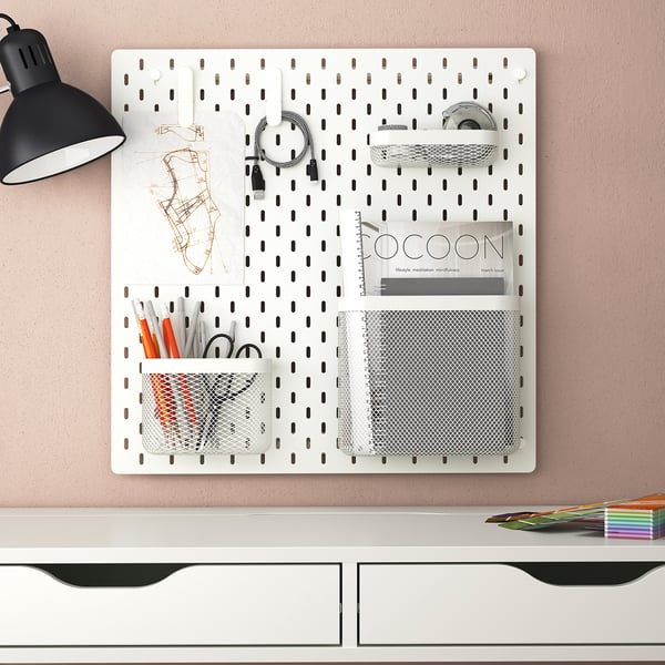 SKÅDIS - SKÅDIS Pegboard combination, white, 56x56 cm