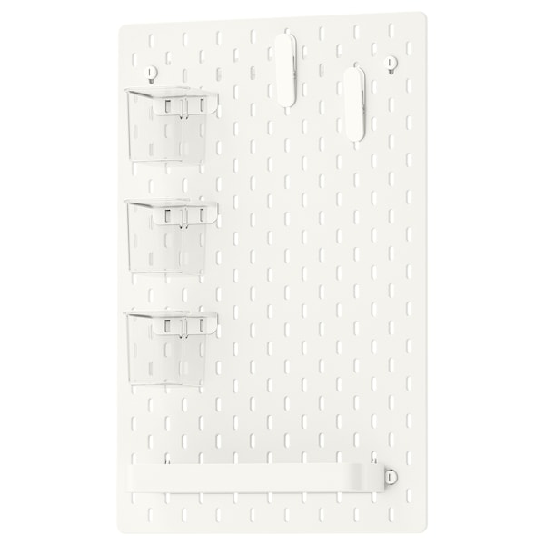 SKÅDIS - Pegboard combination, white, 36x56 cm