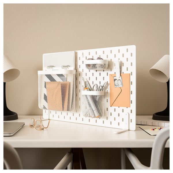 SKÅDIS pegboard combination, white, 56x37 cm