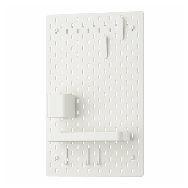 SKÅDIS - SKÅDIS Pegboard combination, white, 36x56 cm