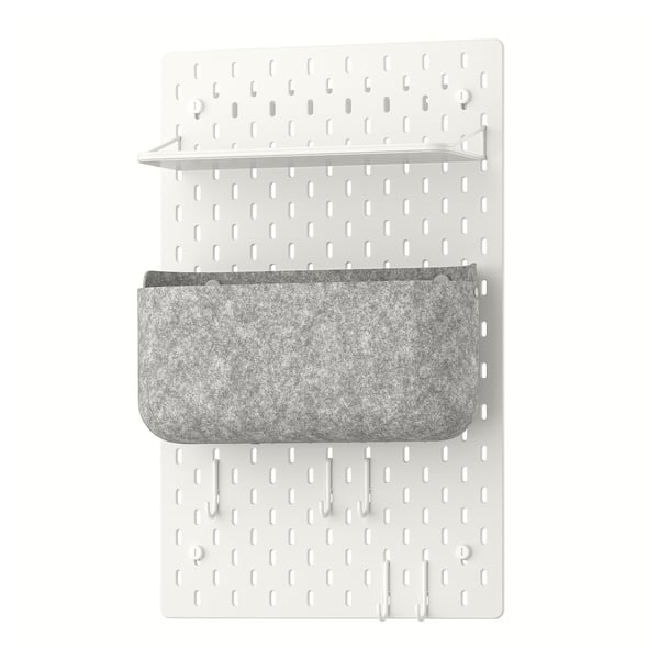 SKÅDIS - SKÅDIS Pegboard combination, white, 36x56 cm