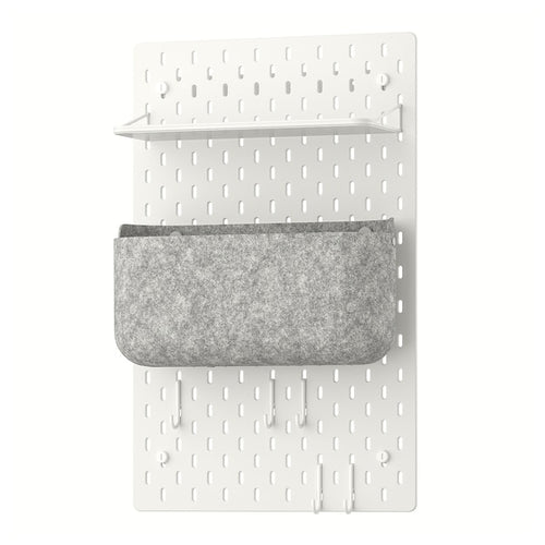 SKÅDIS pegboard combination, white, 36x56 cm