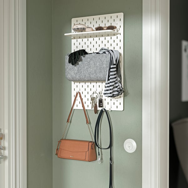 SKÅDIS pegboard combination, white, 36x56 cm