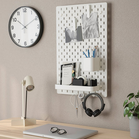 SKÅDIS pegboard combination, white, 36x56 cm