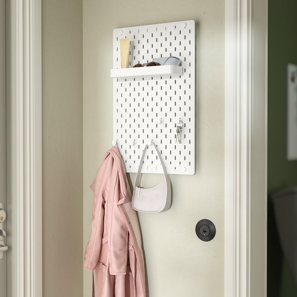 SKÅDIS pegboard combination, white, 36x56 cm
