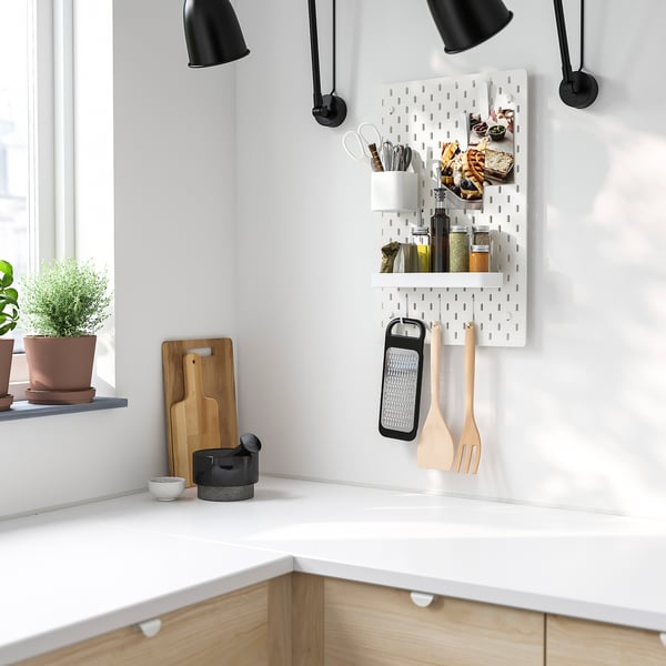 SKÅDIS - SKÅDIS Pegboard combination, white, 36x56 cm