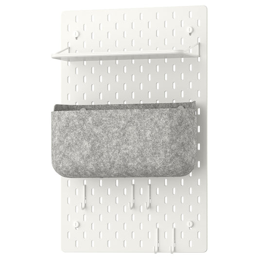 SKÅDIS pegboard combination, white, 36x56 cm