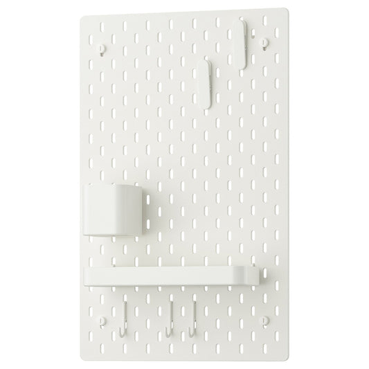 SKÅDIS pegboard combination, white, 36x56 cm