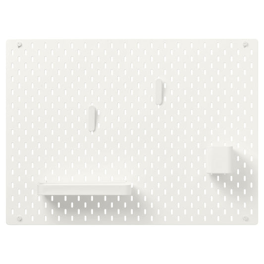 SKÅDIS pegboard combination, white, 76x56 cm