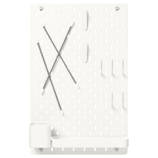 SKÅDIS pegboard combination, white, 36x56 cm