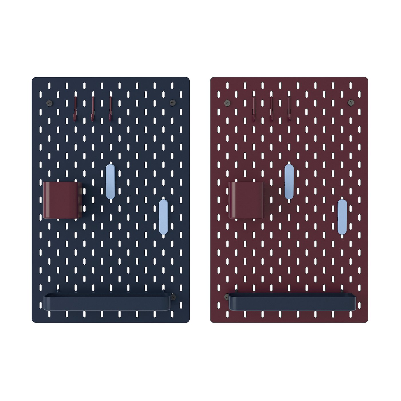 SKÅDIS pegboard combination, double sided/multicolour, 36x56 cm