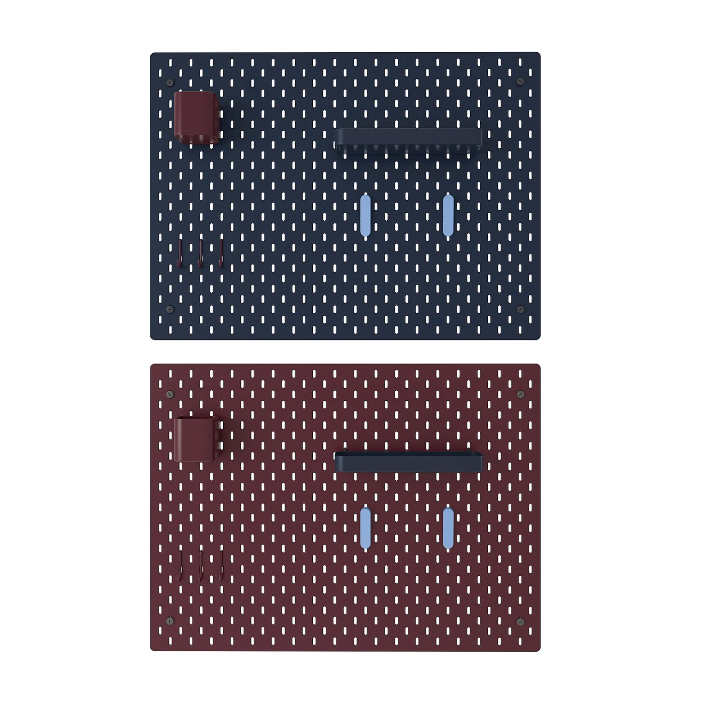 SKÅDIS pegboard combination, double sided/multicolour, 76x56 cm