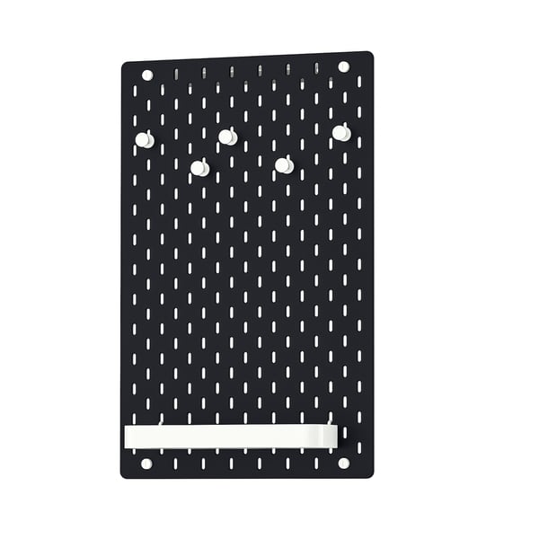 SKÅDIS pegboard combination, black, 36x56 cm