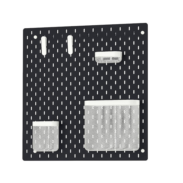 SKÅDIS - Pegboard combination, black, 56x56 cm