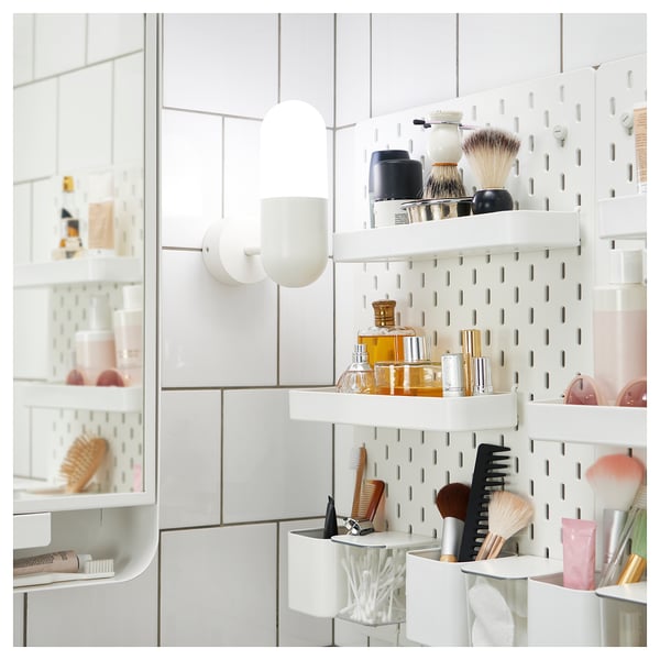 SKÅDIS container with lid, white, 7x8x8.5 cm, 3 pack
