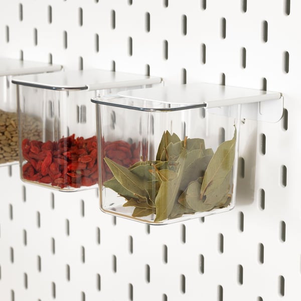 SKÅDIS container with lid, white, 7x8x8.5 cm, 3 pack