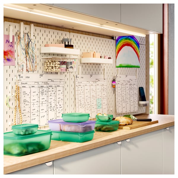 SKÅDIS container with lid, white, 7x8x8.5 cm, 3 pack